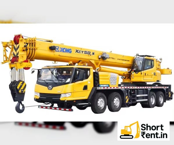 XCMG 50 ton Tyre Mounted Crane heavy construction equipment for rent in Itmanaditeer, SATNA